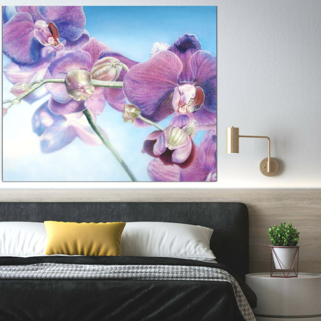 Orchidee, Leinwand, ca. 120 cm breit